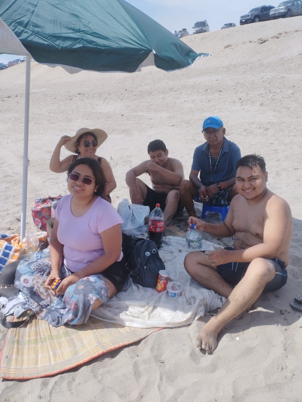 En la playa con la familia