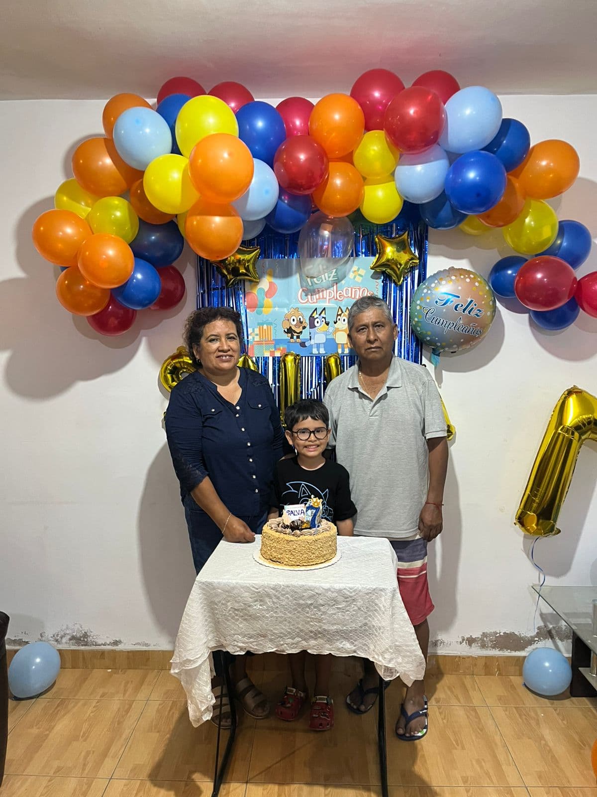 En el cumpleaños de su nieto