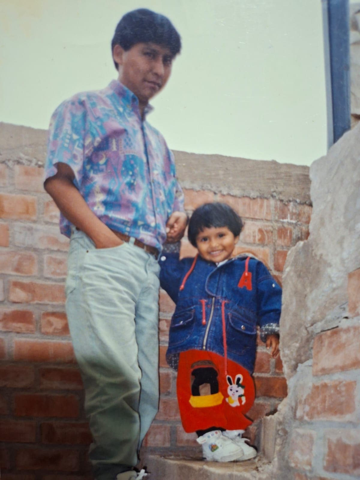 Con su hija cuando era niña
