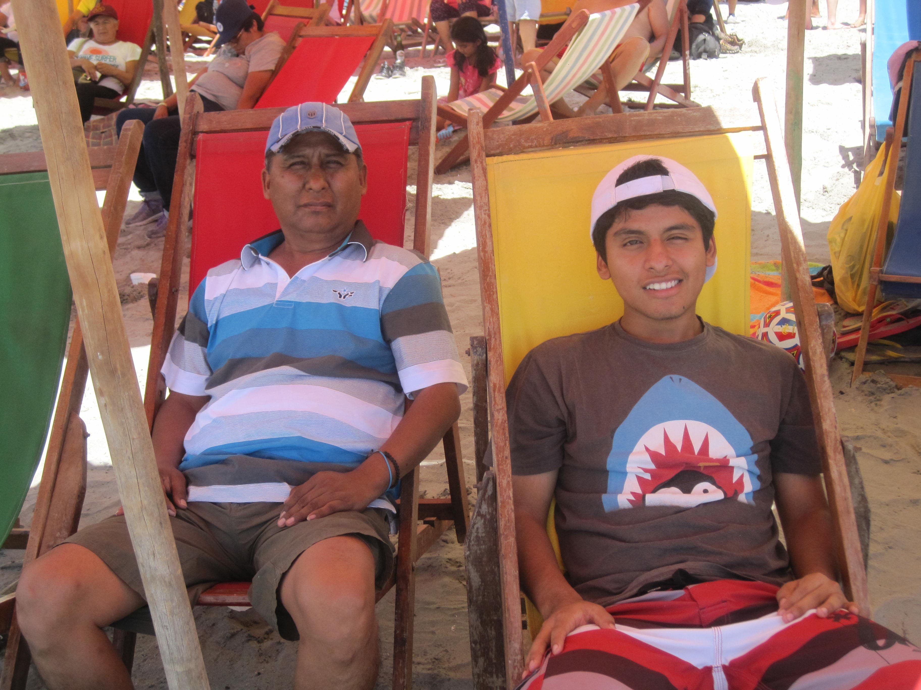 En la playa con la familia