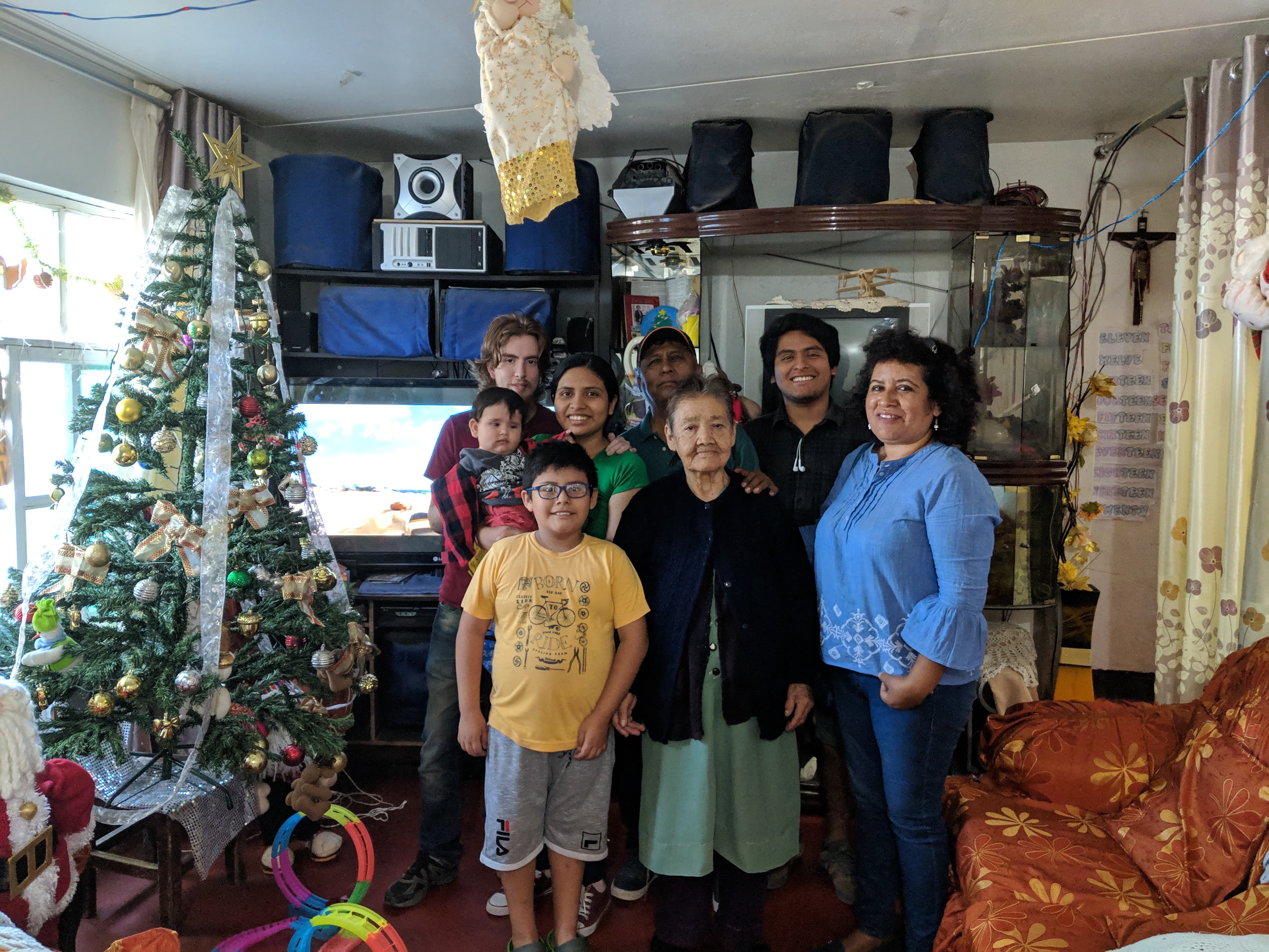 Reunión de Navidad en familia