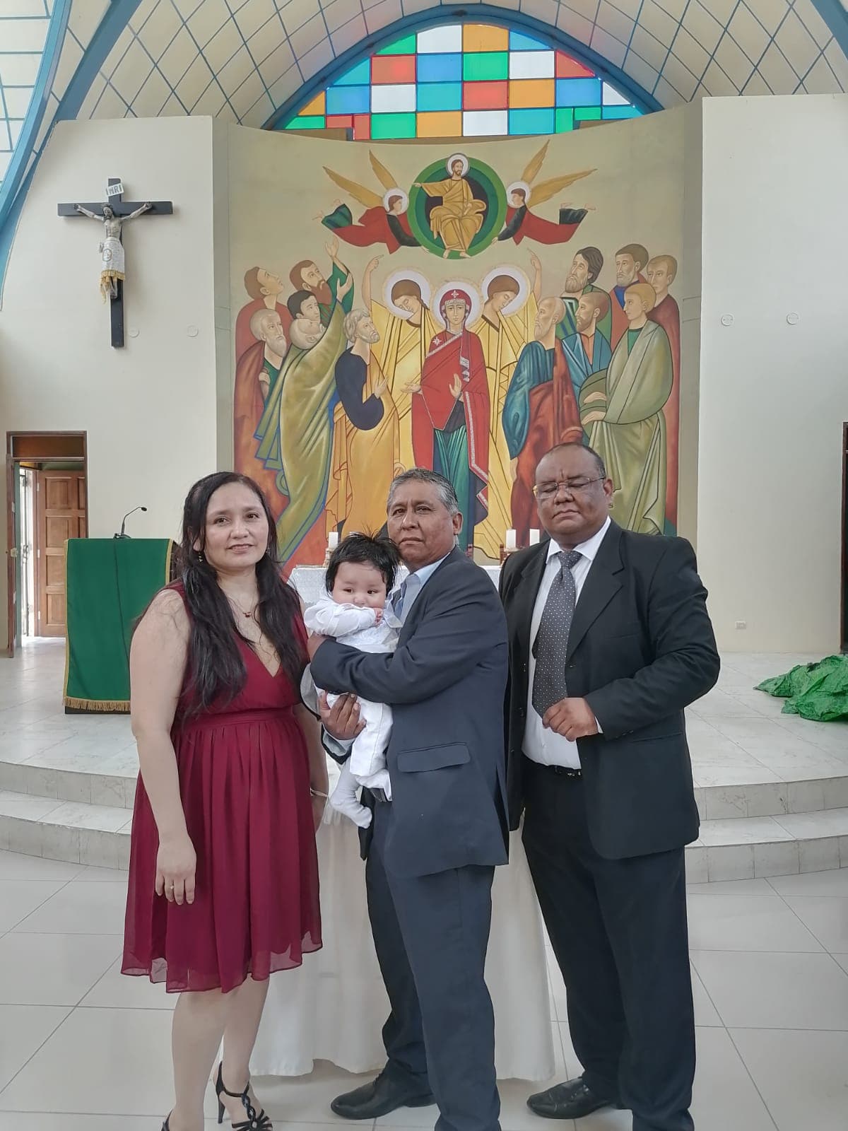 En el bautizo de su sobrino